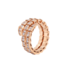 Bulgari 357257 Serpenti Viper two-coil 18 kt rose gold ring set with pavé diamonds 1