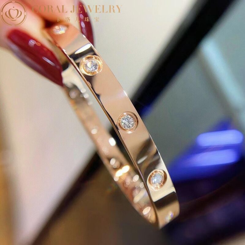 Cartier Love Bracelet B6070217 10 Diamonds Rose Gold 7
