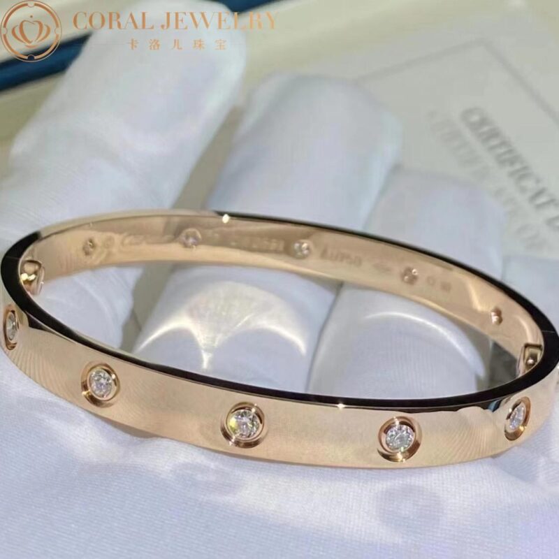 Cartier Love Bracelet B6070217 10 Diamonds Rose Gold 2