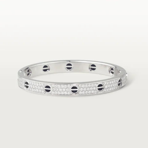 Cartier Love N6032417 Bracelet Diamond-paved White Gold Ceramic 1