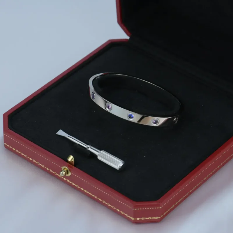 Cartier Love Bracelet B6036317 Multi Gem White Gold 8