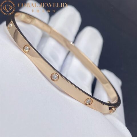 Cartier Love B6047917 Bracelet Small Model 10 Diamonds Rose Gold 10
