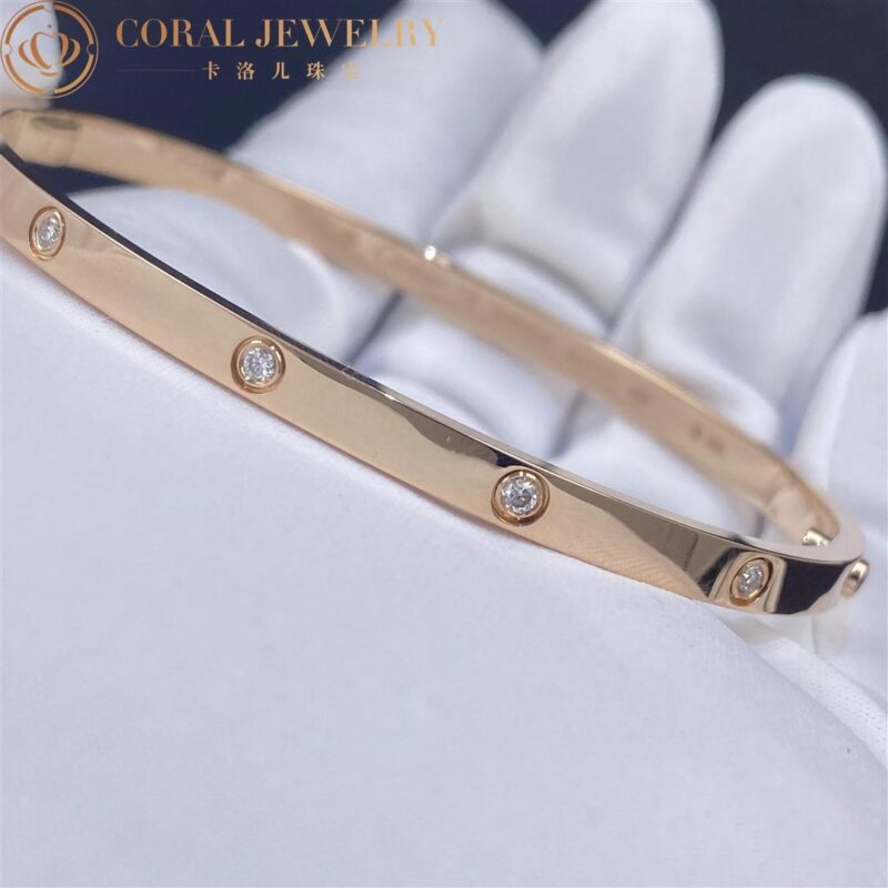 Cartier Love B6047917 Bracelet Small Model 10 Diamonds Rose Gold 4