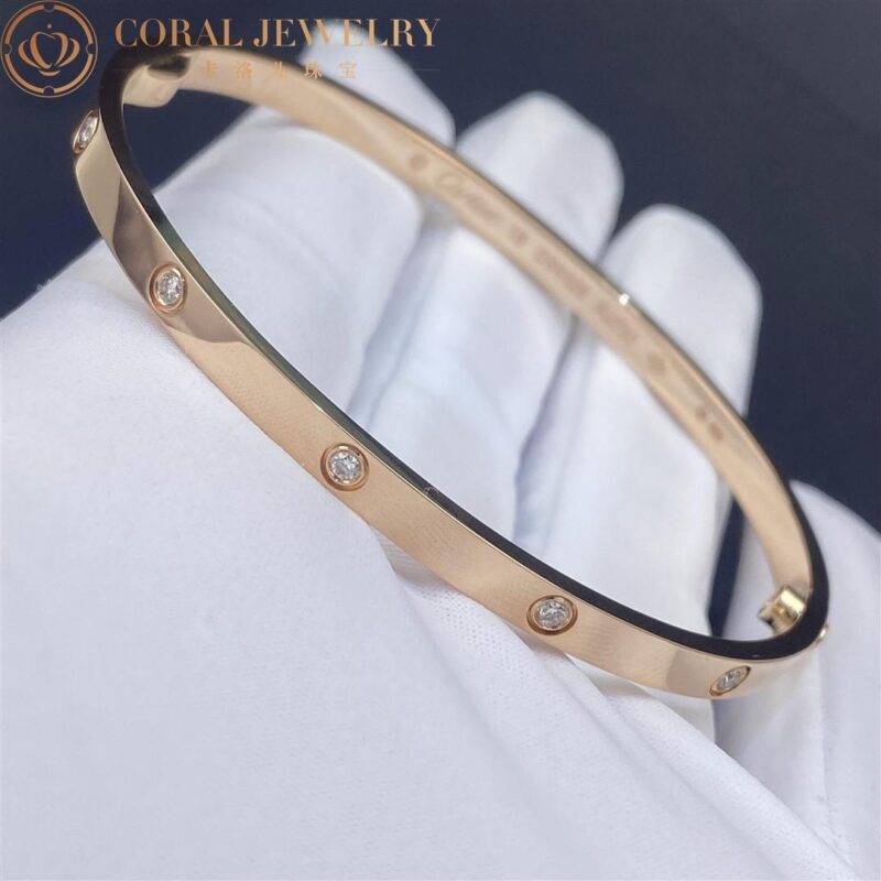 Cartier Love B6047917 Bracelet Small Model 10 Diamonds Rose Gold 2