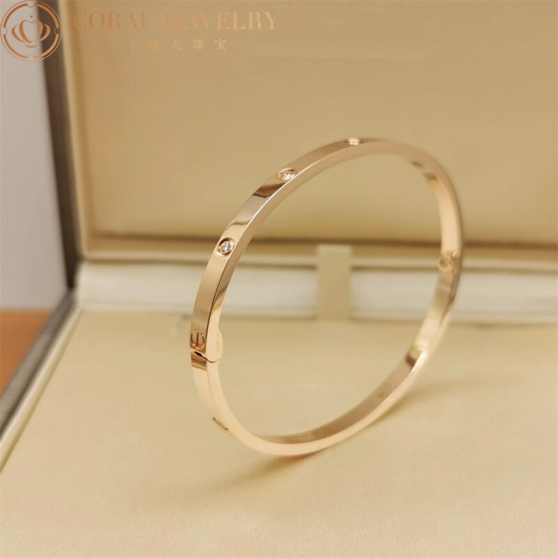 Cartier Love B6047917 Bracelet Small Model 10 Diamonds Rose Gold 6