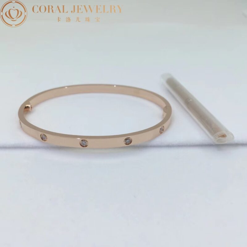 Cartier Love B6047917 Bracelet Small Model 10 Diamonds Rose Gold 5