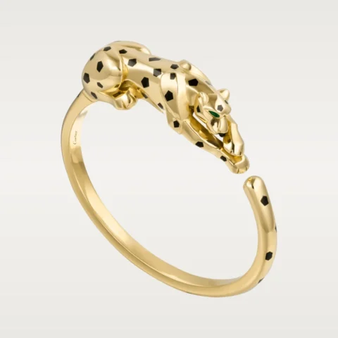 Cartier Panthère De N6712017 Cartier Bracelet 18K Gold Walking Panther Bangle with Tsavoirte Garnets 1