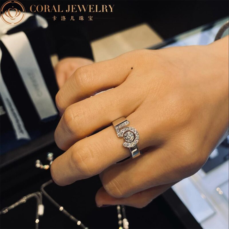 Chanel Eternal N°5 Ring J12002 18k White Gold Diamonds 12
