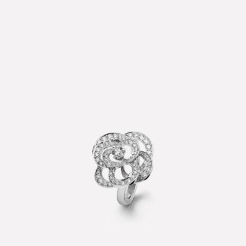 Chanel Fil de Camélia Ring J2579 Medium Version 18k White Gold Diamonds 1