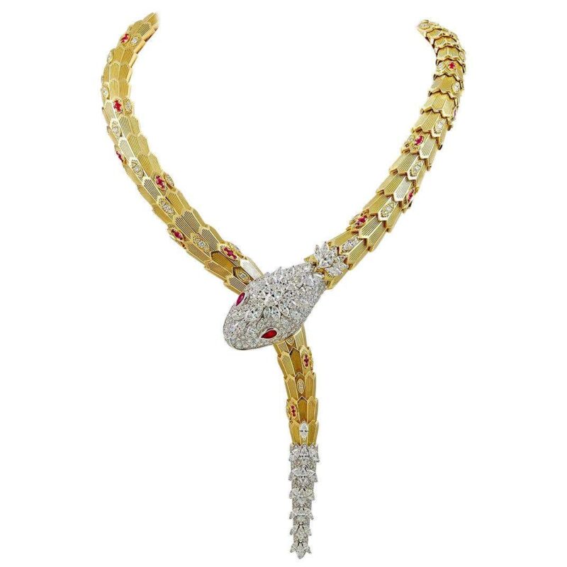 Bulgari Serpenti 261454 Necklace Diamond Ruby Gold 11