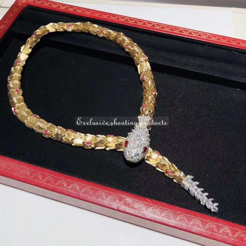 Bulgari Serpenti 261454 Necklace Diamond Ruby Gold 9