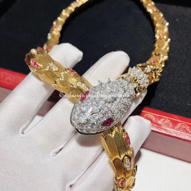 Bulgari Serpenti 261454 Necklace Diamond Ruby Gold 7