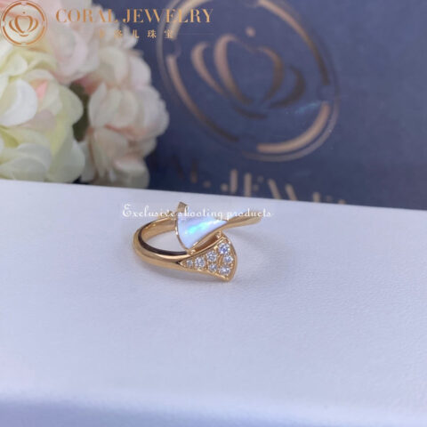 Bulgari Divas’ Dream 353800 ring in Rose gold mother of pearl and diamonds 6