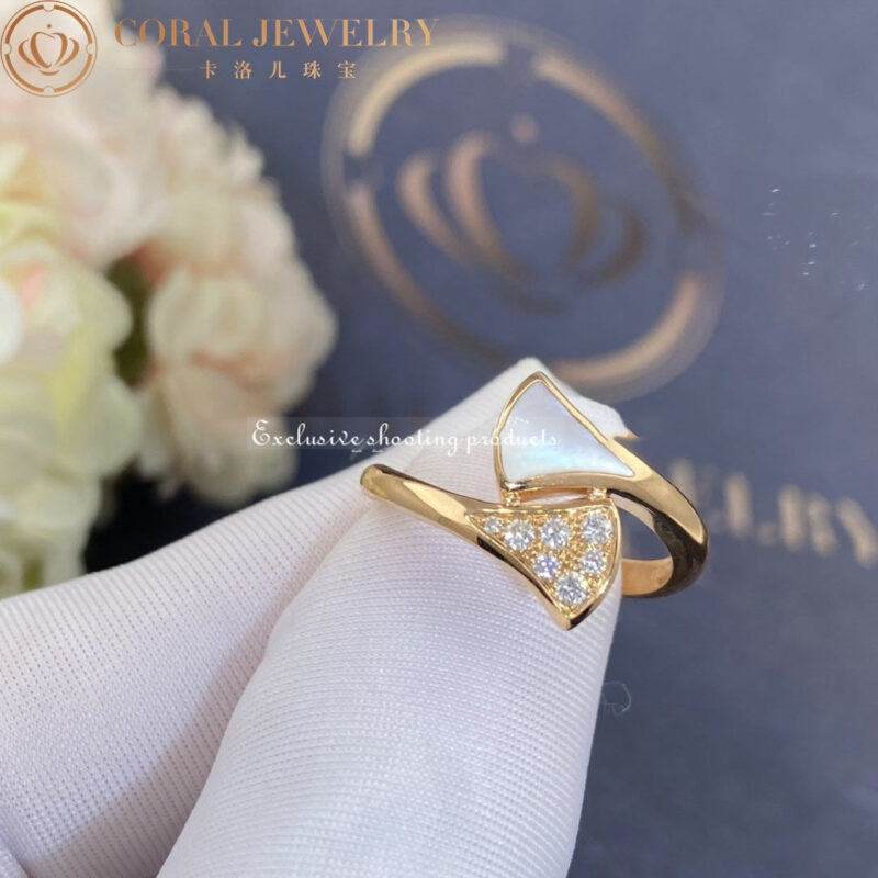Bulgari Divas’ Dream 353800 ring in Rose gold mother of pearl and diamonds 2