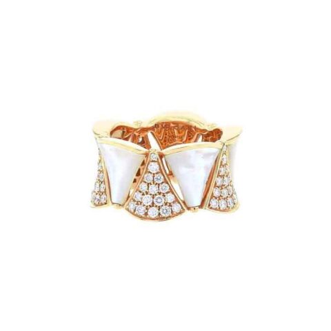 Bulgari AN856775 Divas’ Dream ring in Yellow gold mother of pearl and diamonds Collector Square 1