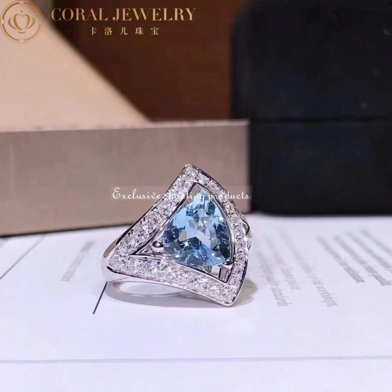 Bulgari Divas’ Dream 354064 Ring White-gold Diamond and Aquamarine Ring 4