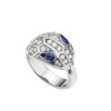 Bulgari Serpenti AN857879 18 kt white gold ring set with Blue Sapphire eyes and pavé diamonds 1