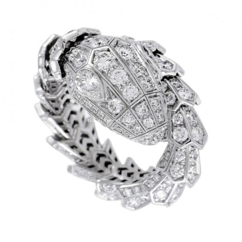 Bulgari Serpenti 354697-WG 18 kt white gold ring set with pavé diamonds 1