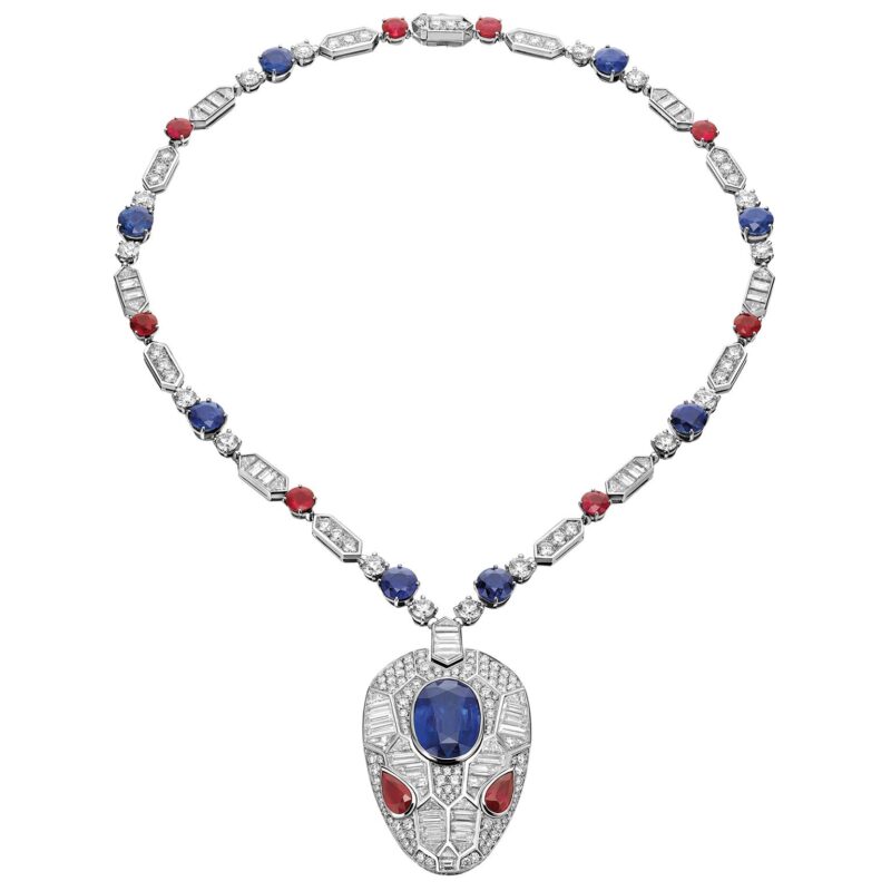 Bulgari Serpenti 261812 Magnificent Inspirations snake head sapphire and ruby pendant 1