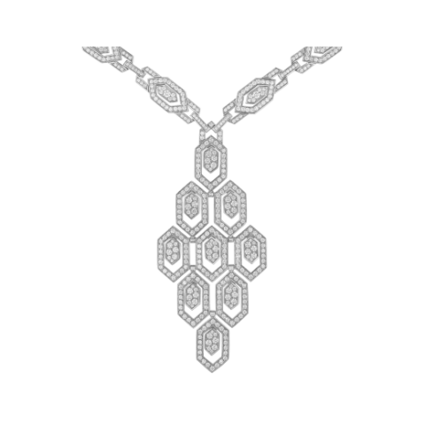 Bulgari Serpenti 353843 Necklace in 18 kt white gold and pavé diamonds 5