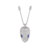 Bulgari Serpenti 353529 necklace in 18 kt white gold set with blue sapphire eyes and pavé diamonds 1
