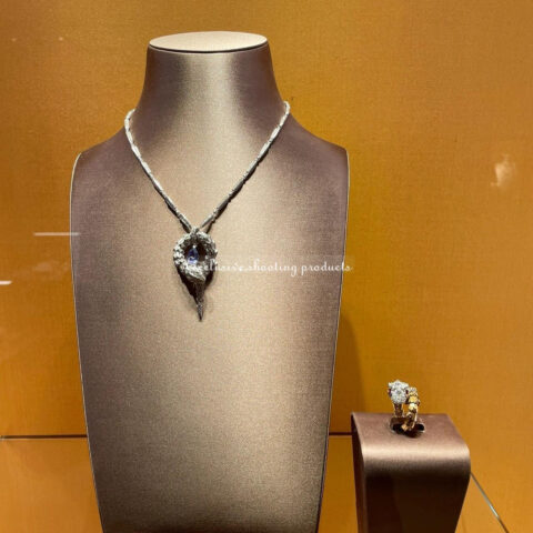 Bulgari Serpenti 354089 Necklace in 18K white gold pavé diamonds tanzanite 8