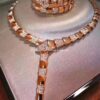 Bulgari Serpenti 348166 Necklace Rose Gold And Half Diamond CL856478 3