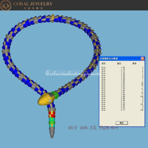 Bulgari Serpenti 261812-1 necklace with snakewood and diamonds 2