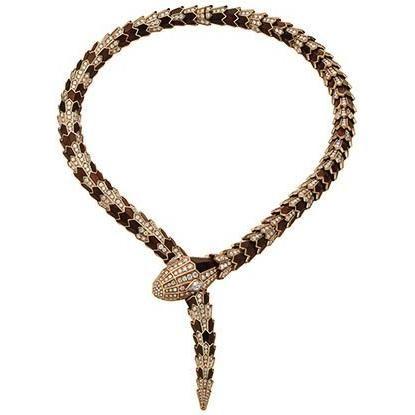 Bulgari Serpenti 261812-1 necklace with snakewood and diamonds 1