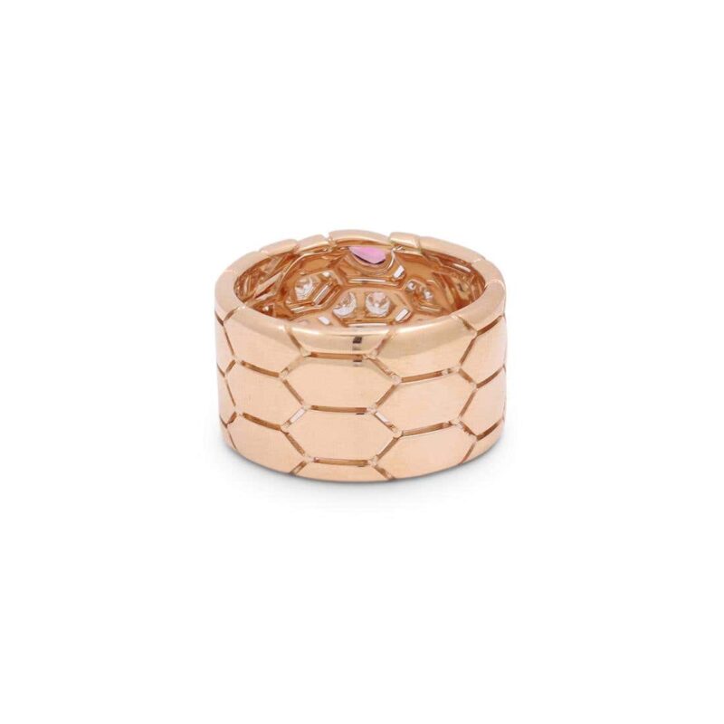 Bulgari Serpenti AN857663 Seduttori Rose Gold Diamond and Rubellite Ring 10