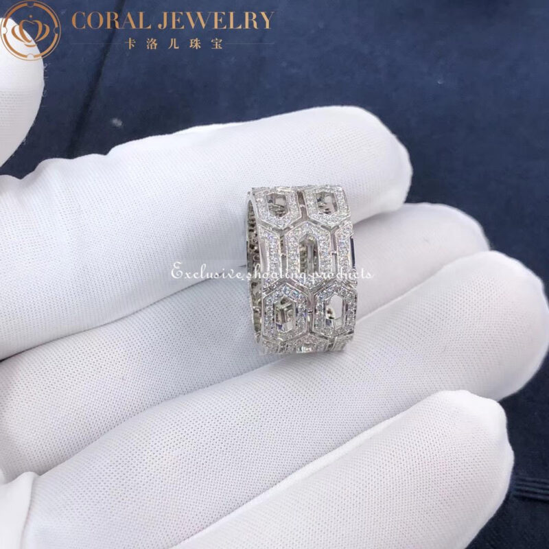 Bulgari AN857663 Serpenti Seduttori white Gold Diamond and Aquamarine Ring 6