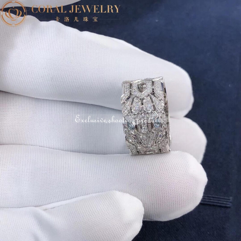 Bulgari AN857663 Serpenti Seduttori white Gold Diamond and Aquamarine Ring 5
