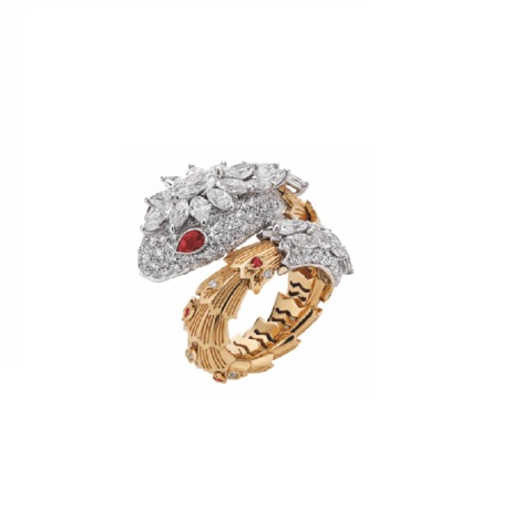 Bulgari Serpenti Snake ring Diamond & Ruby in 18kw Gold ring 1
