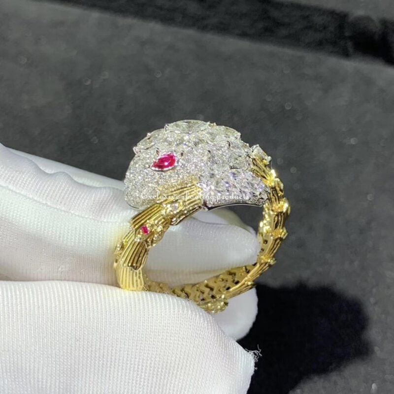 Bulgari Serpenti Snake ring Diamond & Ruby in 18kw Gold ring 8