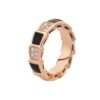 Bulgari Serpenti Viper 356625 18 kt rose gold ring set with onyx elements and pavé diamonds ring 1