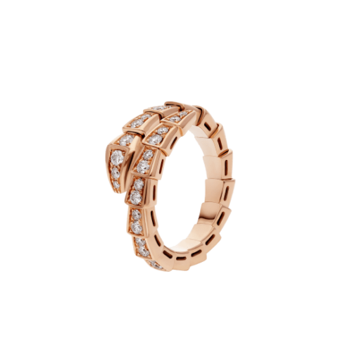 Bulgari Serpenti Viper 355978 18 kt rose gold ring set with pavé diamonds 1
