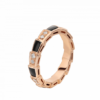 Bulgari Serpenti Viper AN858710 18 kt rose gold thin ring set with onyx elements and pavé diamonds ring 1