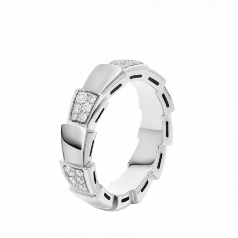 Bulgari Serpenti Viper AN857931 18KT White Gold 0.43 CT Diamond Ring 1