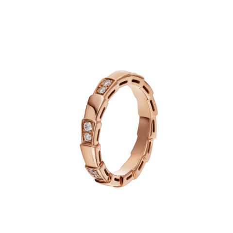 Bulgari Serpenti Viper 353277 band ring in 18 kt rose gold set with demi-pavé diamonds 1