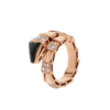 Bulgari Serpenti 345222 Viper one-coil ring in 18 kt rose gold set with black onyx elements and demi pavé diamonds 1