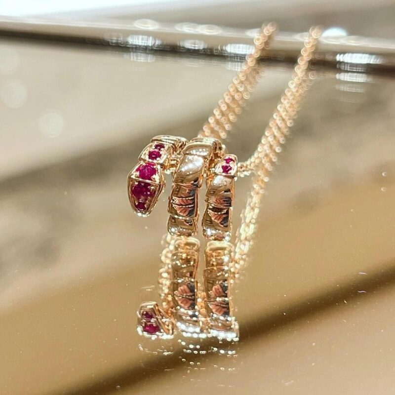 Bulgari Serpenti Viper 357796-Rubies pendant necklace in 18 kt Rose gold set with Rubies Chinese New Year Special Edition 1