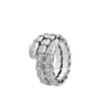 Bulgari Serpenti Viper 357266 two-coil 18 kt white gold ring set with pavé diamonds 1