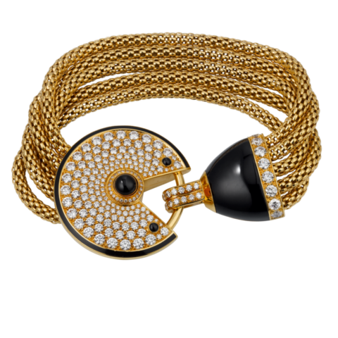 Cartier Amulette De N6705117 Cartier Bracelet Large Model Yellow Gold Diamonds Onyx 1