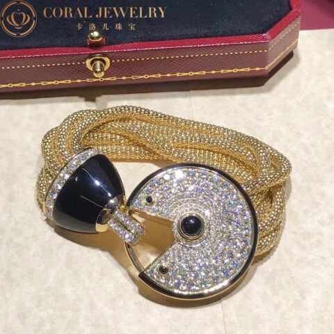 Cartier Amulette De N6705117 Cartier Bracelet Large Model Yellow Gold Diamonds Onyx 6