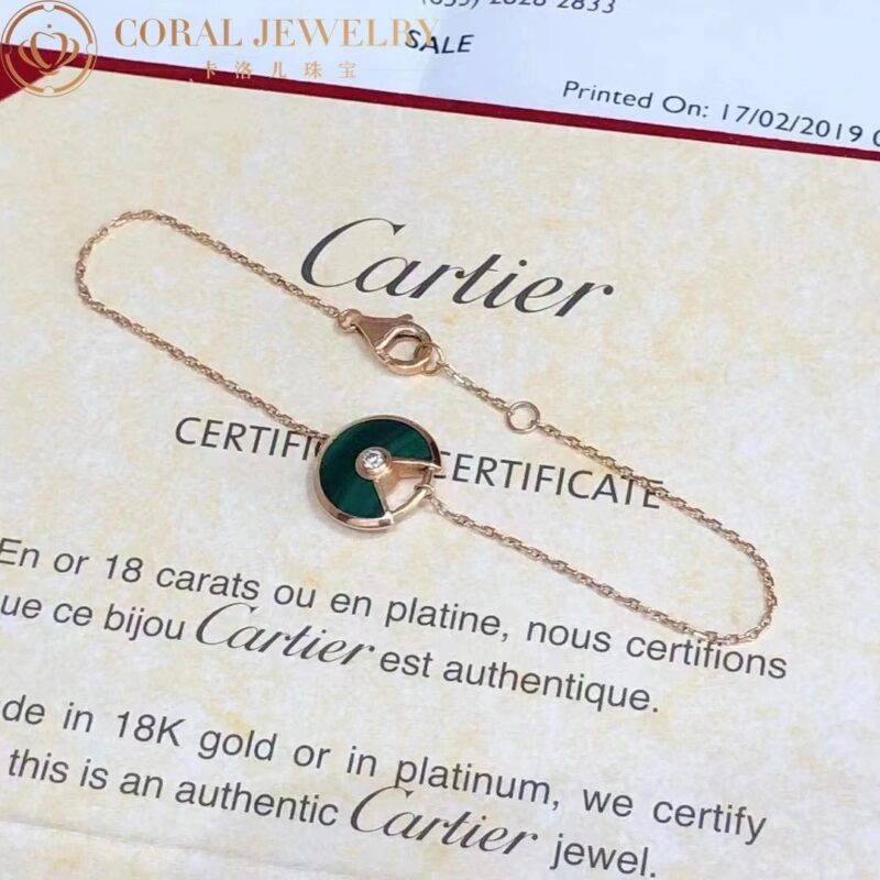 Cartier Amulette De B6047117 Cartier Bracelet XS Model Rose Gold Malachite 2