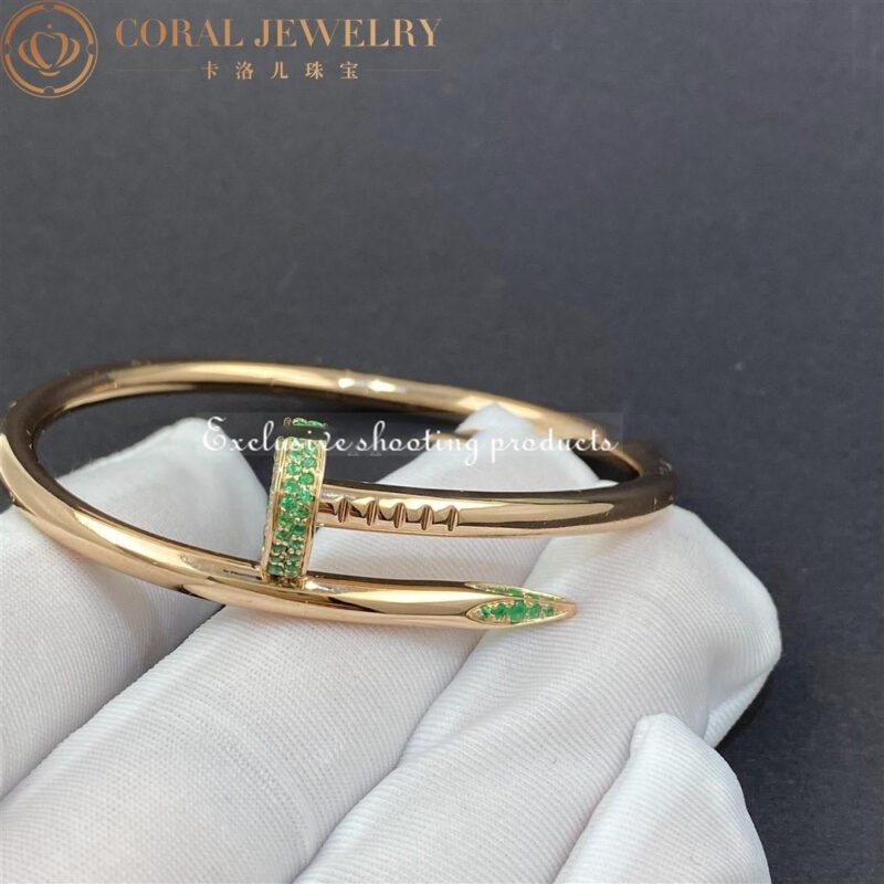Cartier Juste Un Clou Bracelet 18kt Emerald Customised Bracelet Ref.N6712517 7