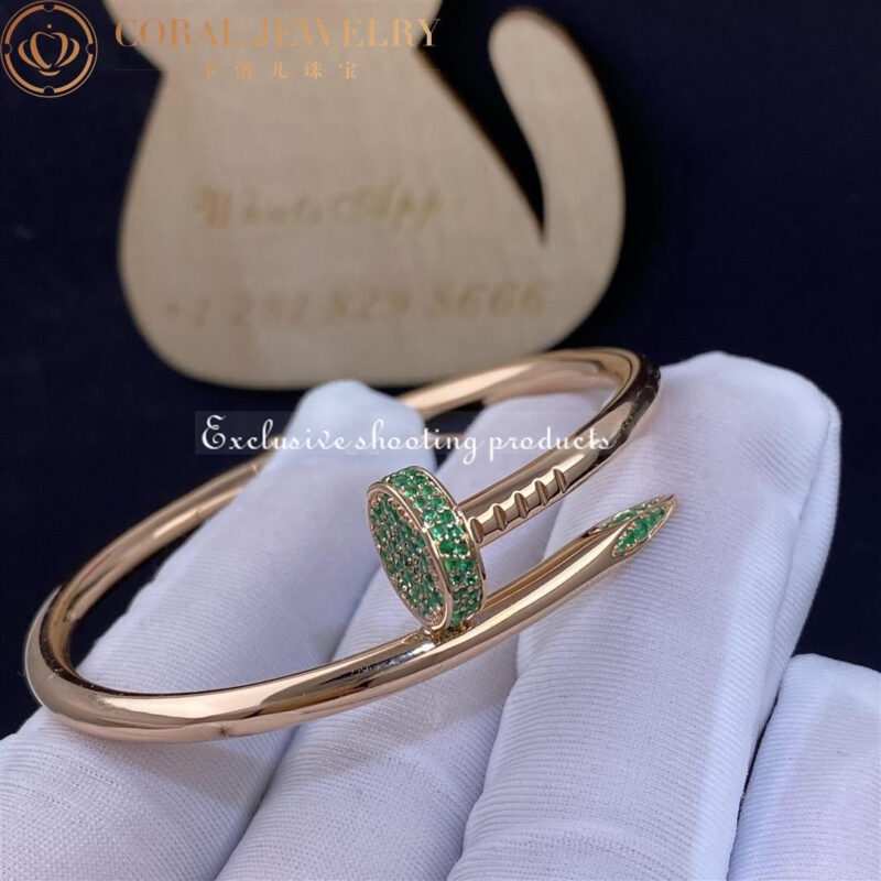 Cartier Juste Un Clou Bracelet 18kt Emerald Customised Bracelet Ref.N6712517 2