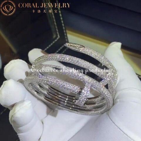 Cartier Juste Un Clou Cuff H6004717 Bracelet White Gold Diamonds 11