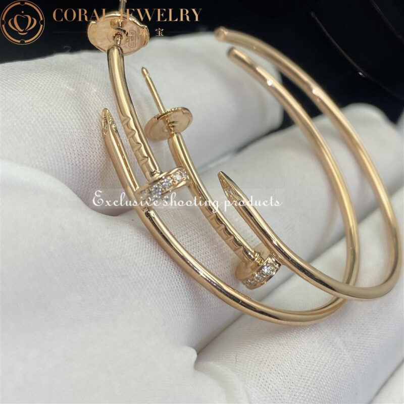 Cartier Juste un Clou Earrings B8301212 Rose Gold Diamonds 4