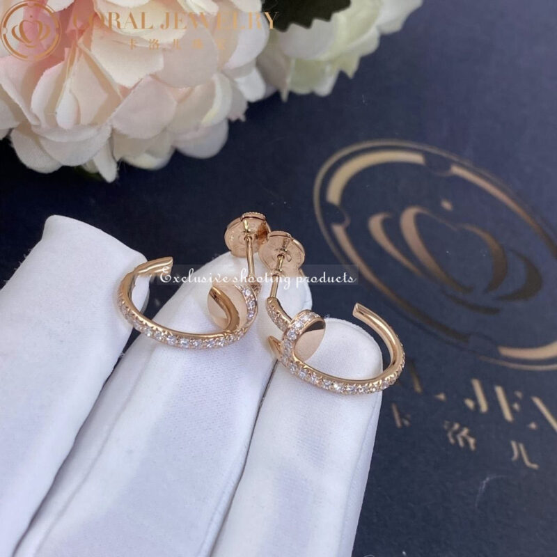 Cartier Juste un Clou B8301429 Earrings Rose Gold Diamonds 8